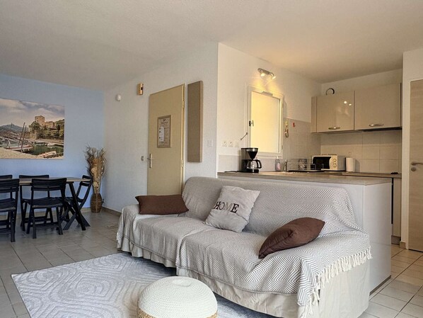 Living area - T4 Duplex, parking, sea view - 6 guests (Banyuls-sur-Mer)