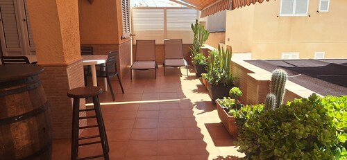 Terraced house with garden and terrace overlooking the sea in Cabo de Palos.
