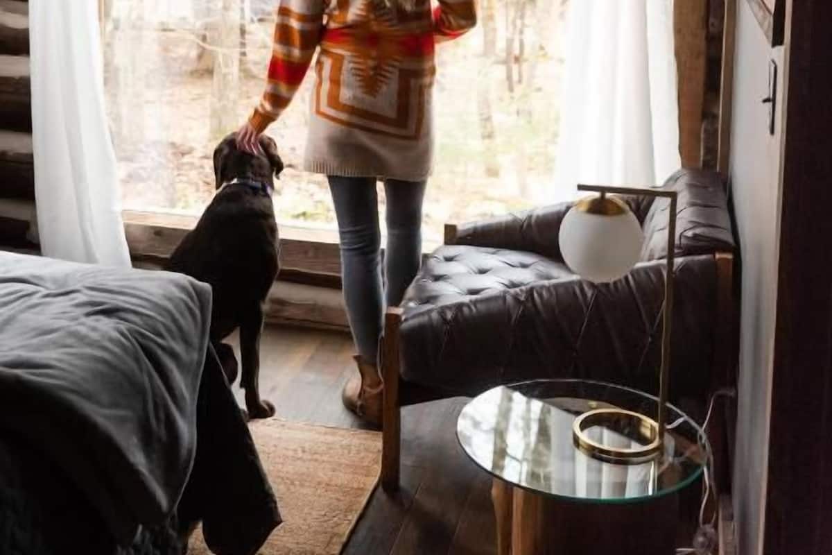 Chalet rustique Deluxe, patio, vue sur le jardin