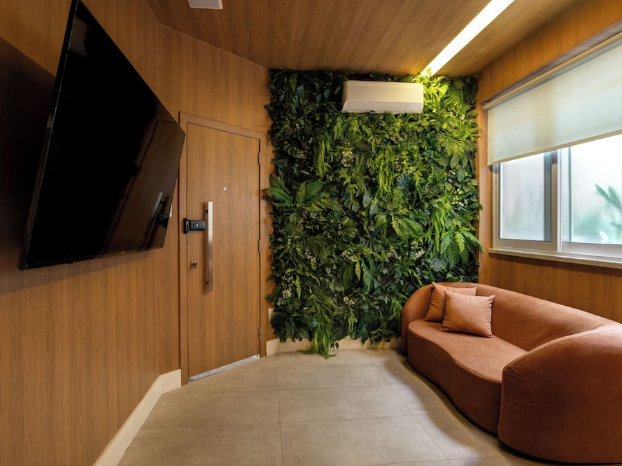 Apartamento design, cozinha, vista para o pátio | Área de estar