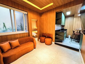 Design Apartment, Kitchen, Courtyard View | Living area - StayHome Ipanema Comfort 1min to Beach (Rio de Janeiro)