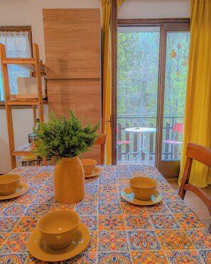 Dining - AlpenDeer: Mountain Charm with Fireplace & View in Oltre il Colle (Oltre il Colle)