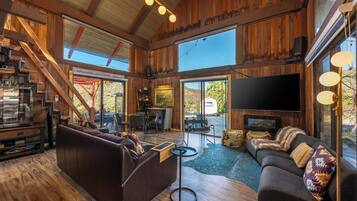 Smart TV, fireplace, video games, books