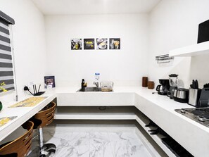 Private kitchen - CABO DOWNTOWN STUDIOS: 1BR Queen studio blocks from downtown close to marina #8 (Cabo San Lucas)