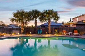 Outdoor pool, pool loungers - 3BR Lagoon & Beachside Escape w/ Private Pool for 8 Guests (Panama City Beach)