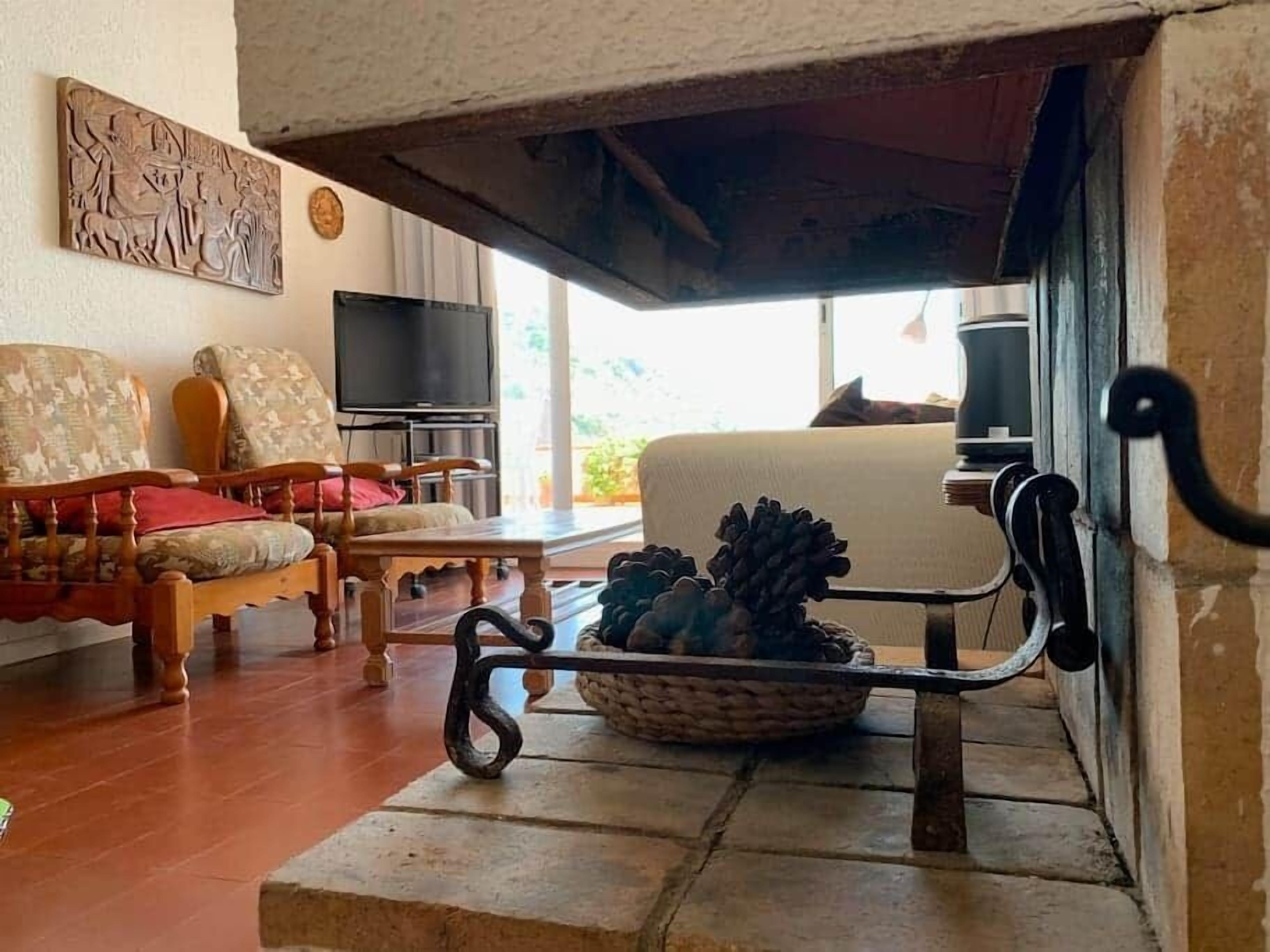TV, fireplace, table tennis