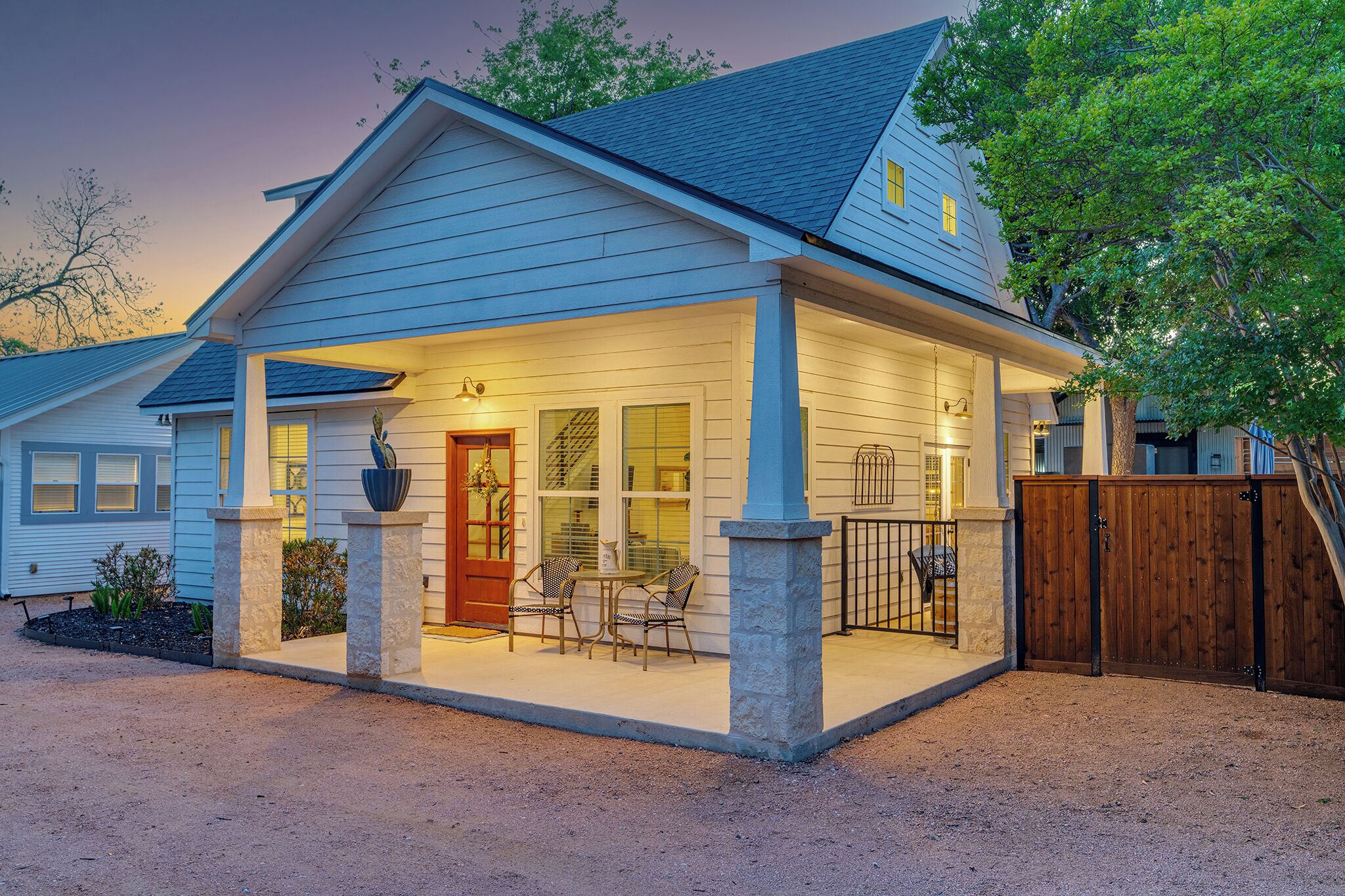 The Casita welcomes you with a spacious covered porch, peaceful evenings, and all the comforts of home