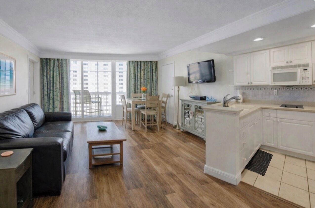 Departamento, 1 habitación, con acceso para personas discapacitadas, alberca privada | Sala de estar