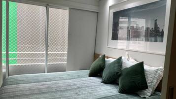 Design appartement, uitzicht op stad