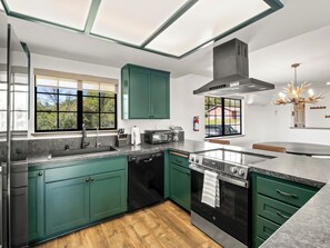 Fridge, microwave, oven, stovetop - Ranch-Style Retreat w/ Hot Tub, Game Room & Views! (Mariposa)