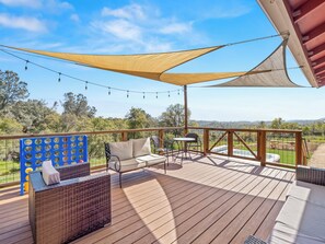 Terrace/patio - Ranch-Style Retreat w/ Hot Tub, Game Room & Views! (Mariposa)
