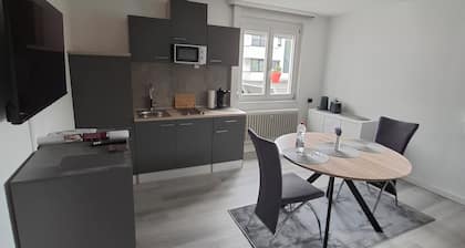 Seesicht & Privatstrand: Moderne Ferienwohnung mit Wallbox in Seenähe