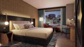 In-room safe, desk, laptop workspace, blackout drapes