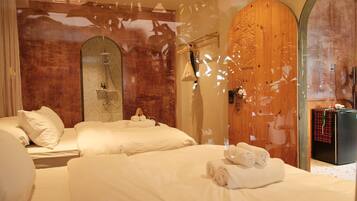 Quadruple Room, Garden View | Blackout drapes, iron/ironing board, free WiFi