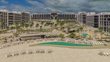 6 outdoor pools, sun loungers