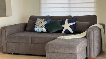 Smart TV, caminetto, impianto stereo