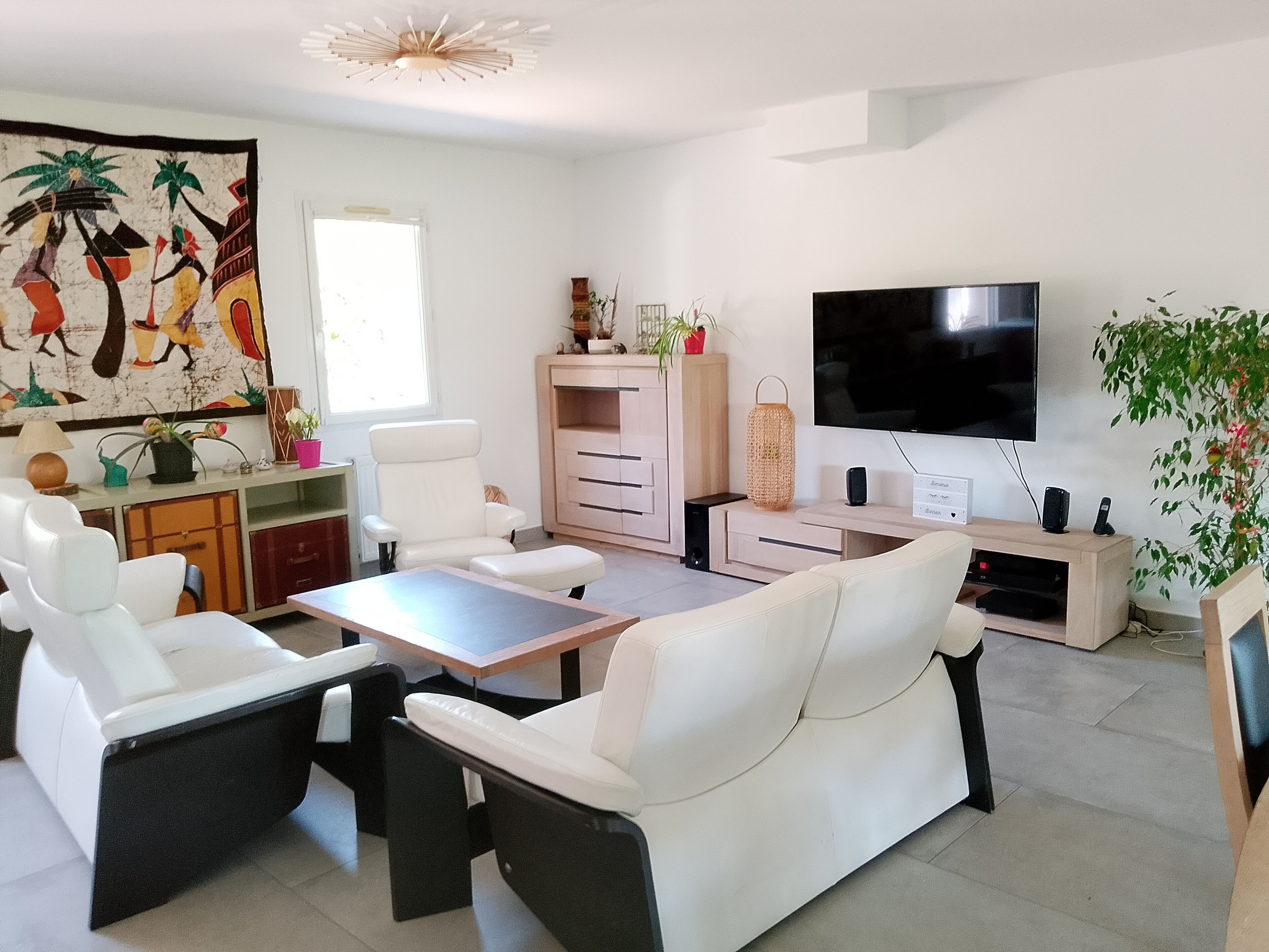TV connectée, lecteur de DVD, baby-foot, table de tennis de table