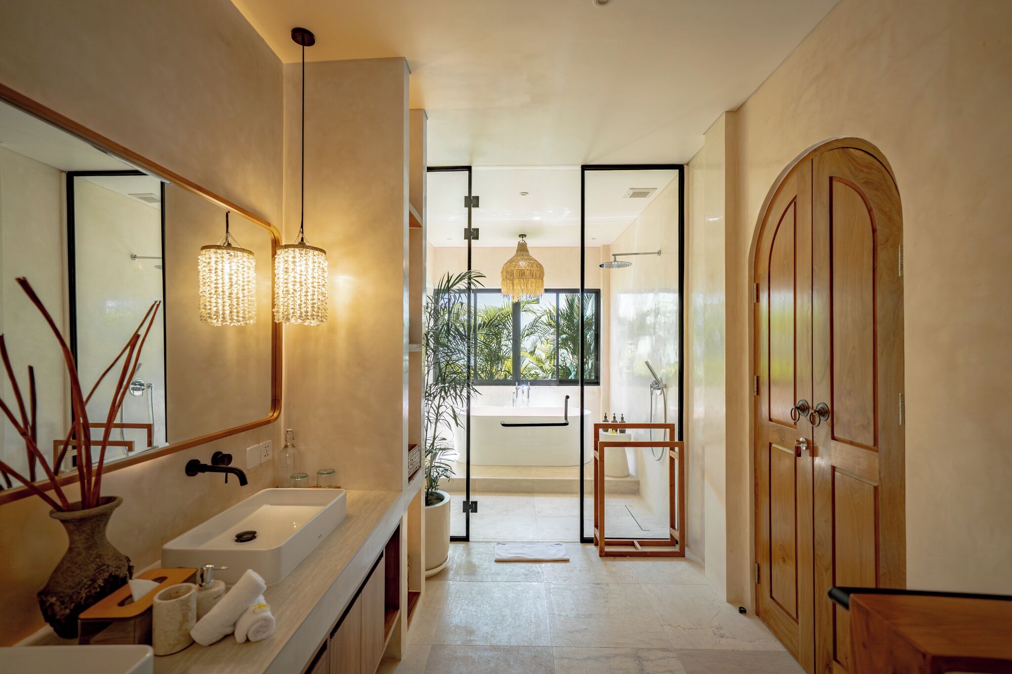 Vila, 3 kamar tidur, kolam renang pribadi, pemandangan kolam renang | Kamar mandi | Perlengkapan mandi gratis, pengering rambut, handuk, dan sabun