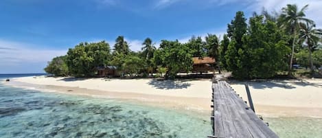 Private beach, white sand
