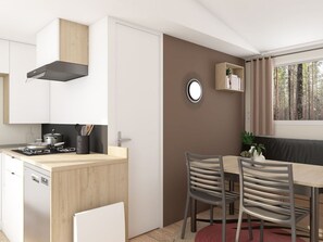 Microwave, oven, coffee/tea maker - Mobile home - pets allowed - 4 guests (Vairé)
