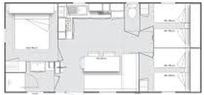 Floor plan - Mobile home, pets allowed - 6 guests (Le Château-d'Oléron)