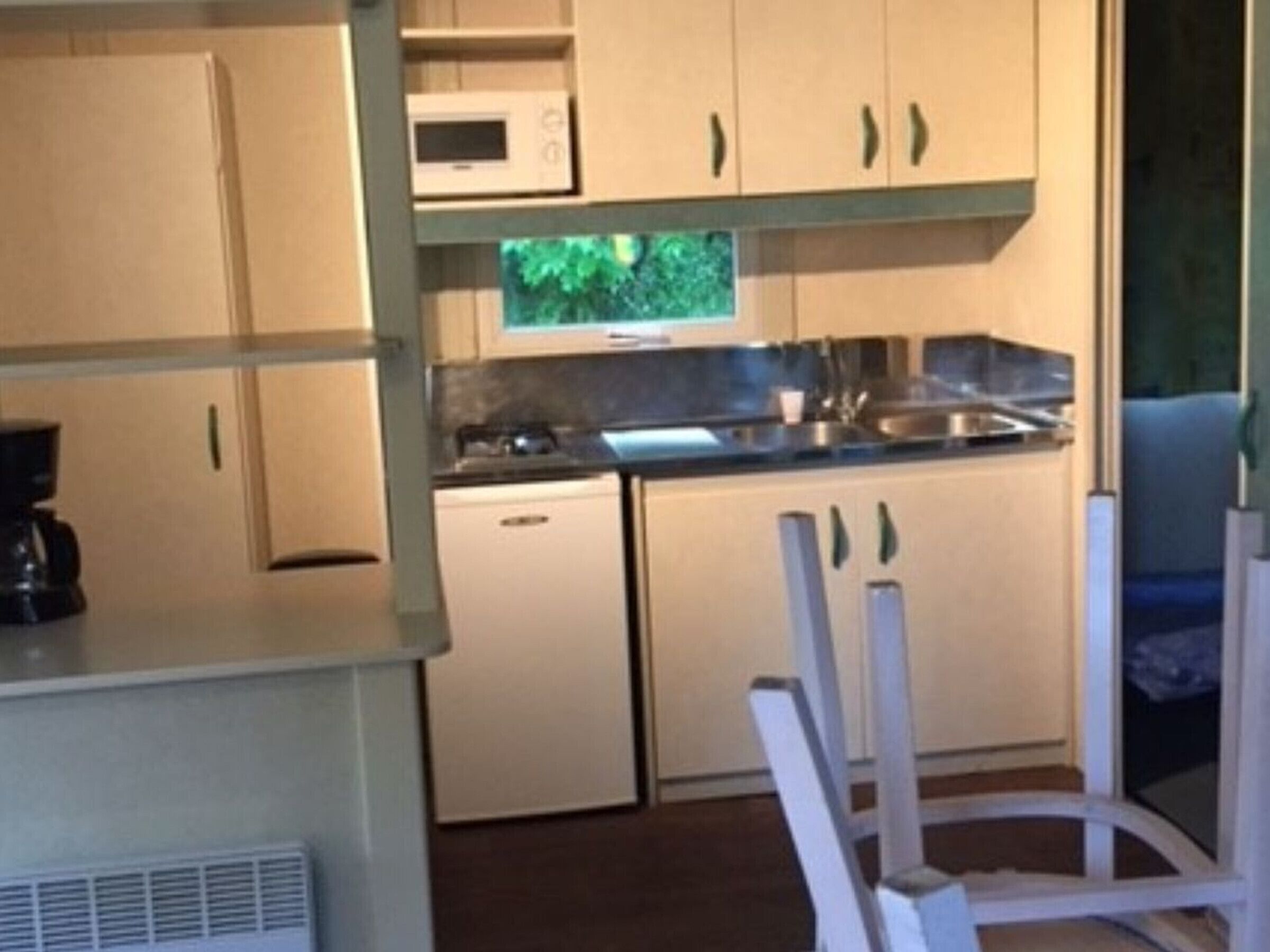 Fridge, microwave, coffee/tea maker