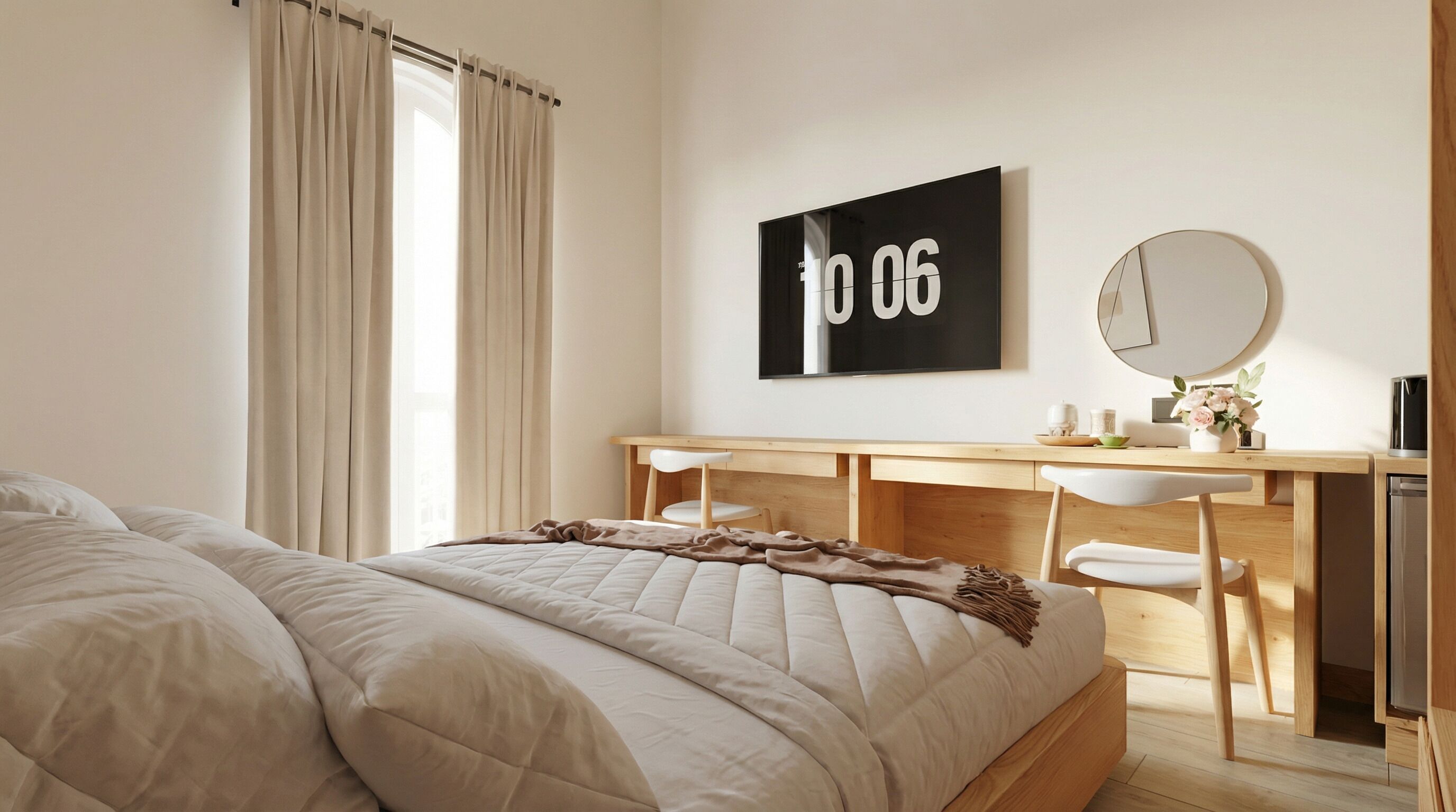 Quarto casal júnior, sacada, vista para a cidade