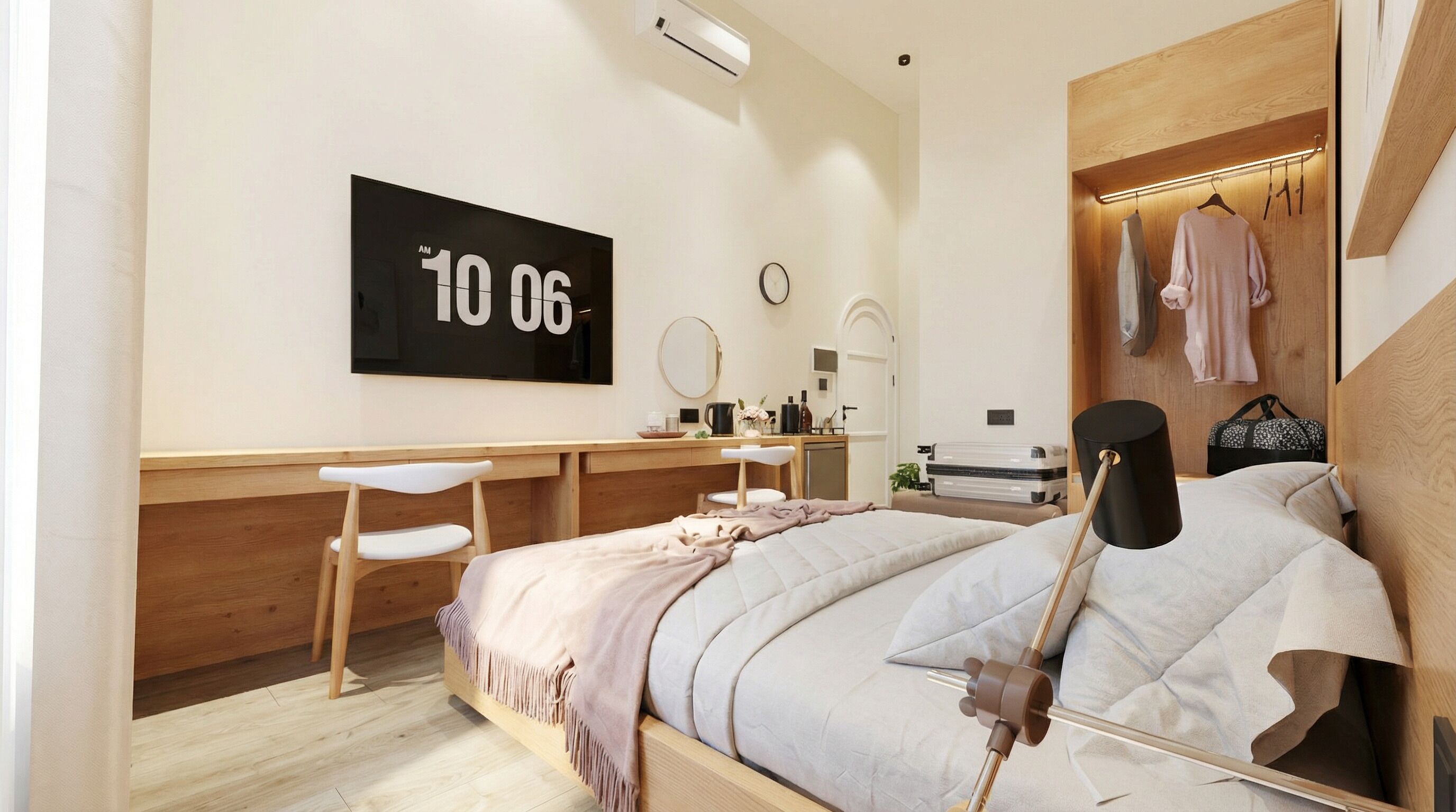 Quarto casal luxo, vista para a cidade