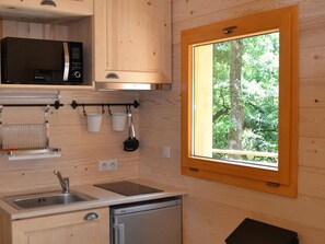 Fridge, microwave, coffee/tea maker