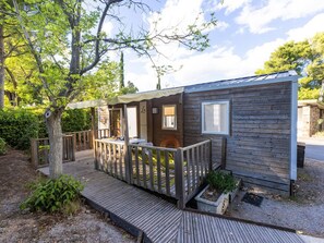 Terrace/patio - Mobile home AC, pets welcome - 4 guests (Lézignan-Corbières)