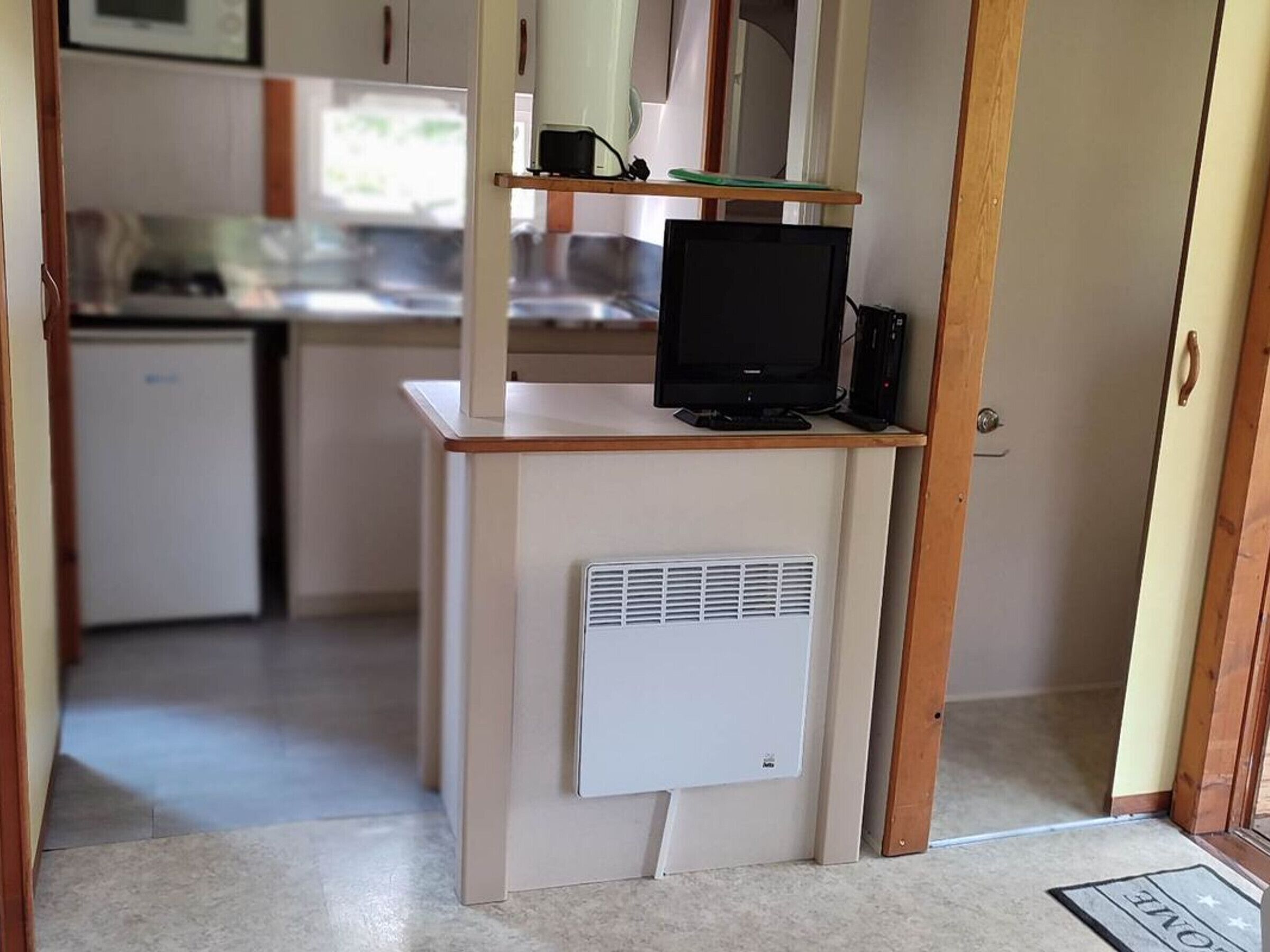 Fridge, microwave, coffee/tea maker