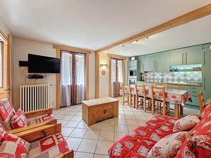 Living area - Welcoming apartment, pets allowed - 6 guests (La Clusaz)