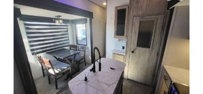 Dining - Beautiful Star Valley RV campground 5th wheel with pool, golf, & private gazebo (Thayne)