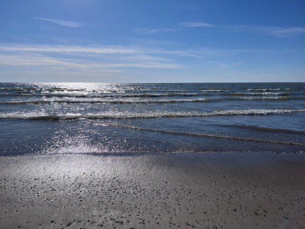 Beach nearby, sun-loungers