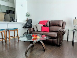Living area - STUDIO 21 DOWNTOWN DENVER EXCELLENT LOCATION, MOUNTAIN VIEW, HEATED POOL AND GYM (Denver)