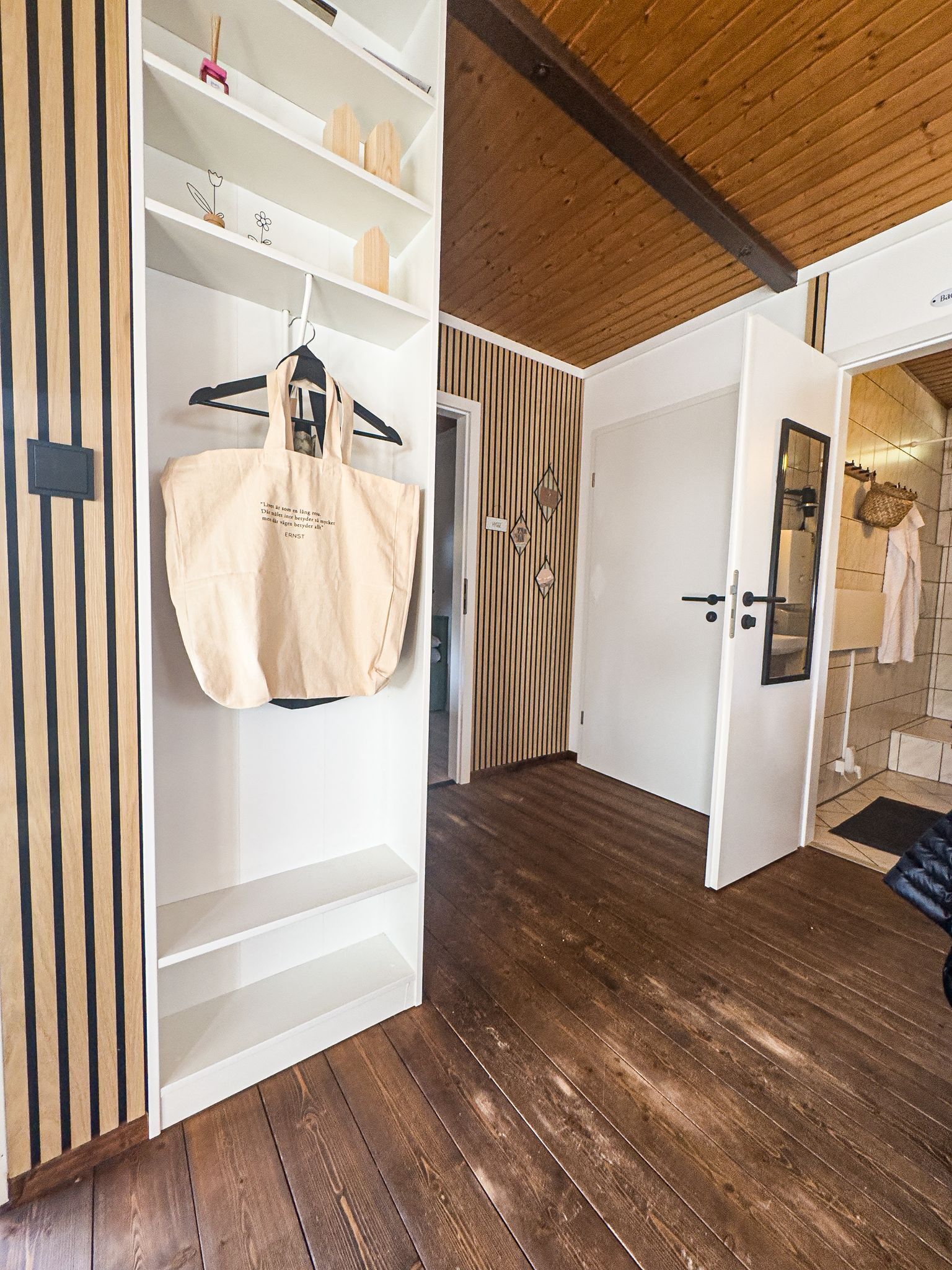 Shower, hair dryer, towels, toilet paper