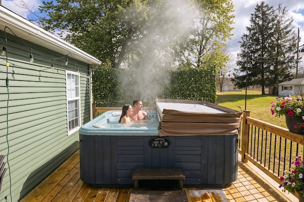 Hot tub on deck
