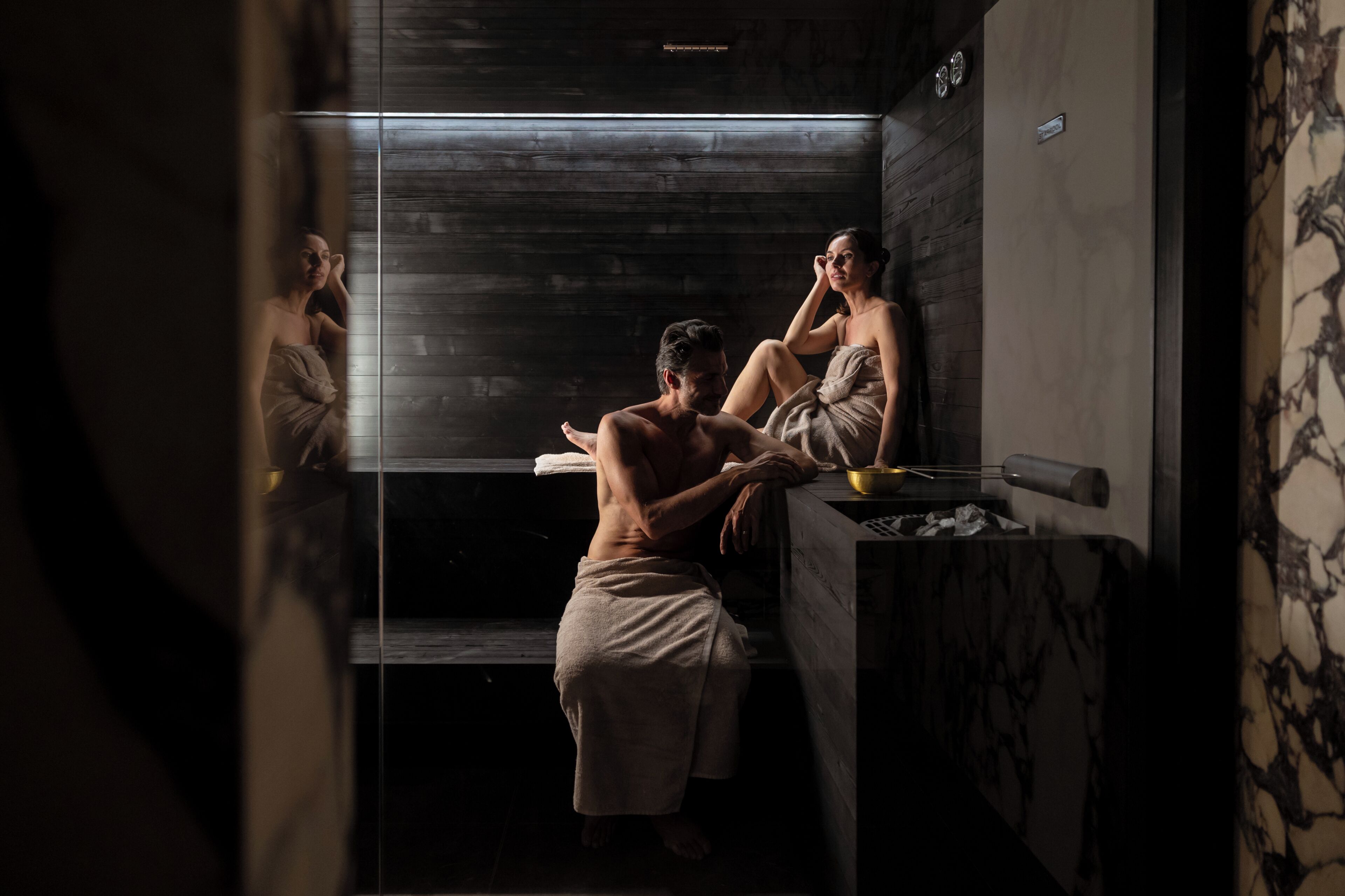 Sale per trattamenti di coppia, sauna, bagno turco, bagno turco/hammam