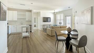 Basic Apartment (2 Bedrooms) | Living area | 50-inch TV with digital channels
