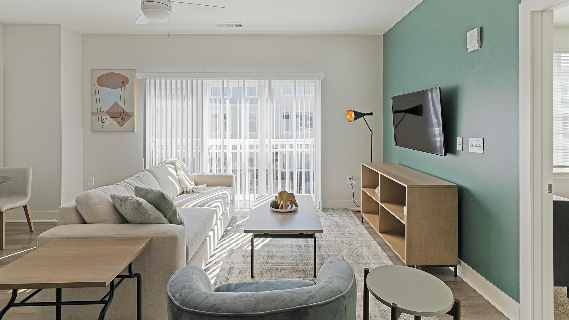 Apartment (1 Bedroom) | Living area | 50-inch TV with digital channels
