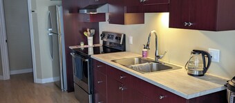 Chic Downtown Campbellton Stay + Kitchen