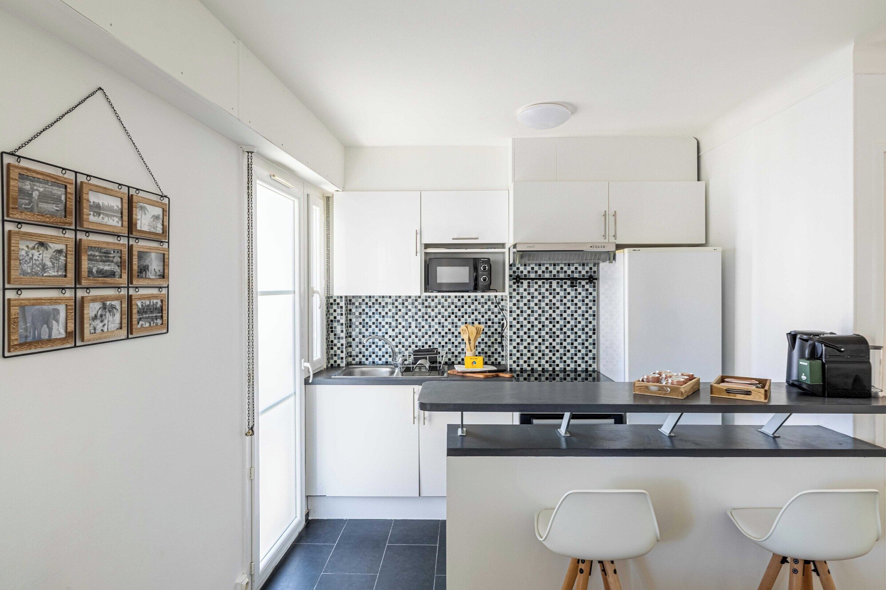 Apartemen | Dapur pribadi | Lemari es, microwave, oven, dan kompor