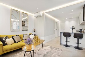 Apartment, Balcony, Ocean View | Living area - Golden Mile Lux Sea View Suite & Balcony (Marbella)