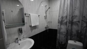 Twin kamer, uitzicht op tuin | Badkamer