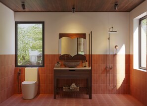 Deluxe Double Room, Mountain View | Bathroom - Moc An Village Tam Coc (Phuong Nam Hoa Lu)