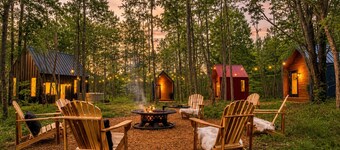 Modern Lux Tiny Cabins in Wooded Getaway w/Hot Tub
