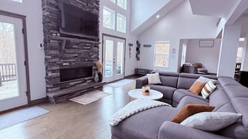 Smart TV, fireplace, video games