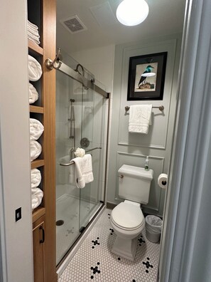 Articles de toilette écologiques, sèche-cheveux, serviettes fournies
