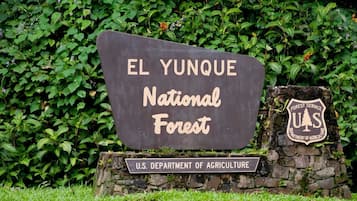 A sign for El Yunque National Forest with the U.S. Department of Agriculture logo.