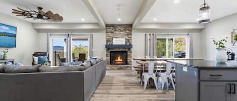 Smart TV, fireplace, video games, books